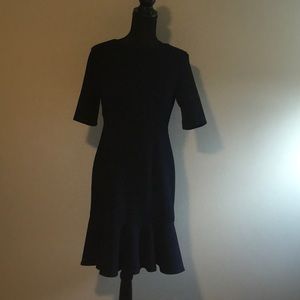 Chaps Navy Peplum Dress. Size 8